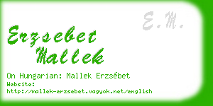 erzsebet mallek business card